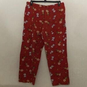 Peanuts Pajamas‎ Pants Mens Size Large Red Stretch Pull On